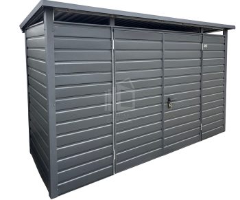 fészer 3,5x1,5m - Kétszárnyú Kapu - antracit - tető hátra lejtő ID1163