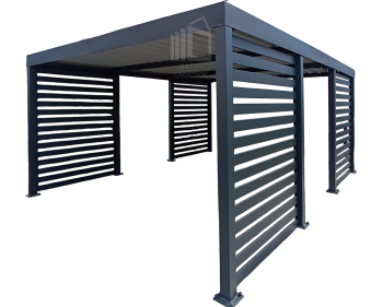 CarPort PREMIUM - Kocsibeálló 4x5 - antracyt - beépített ID1032