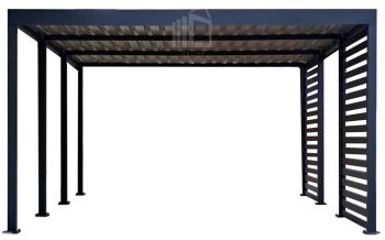 CarPort PREMIUM - Kocsibeálló 4x5m - antracit - beépített ID1156