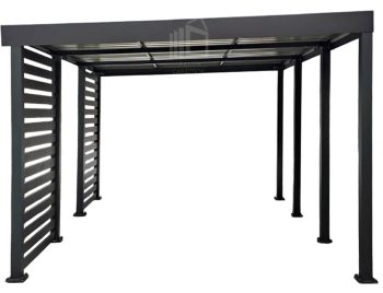 CarPort PREMIUM - Kocsibeálló 4x5 - antracit - beépített ID1155