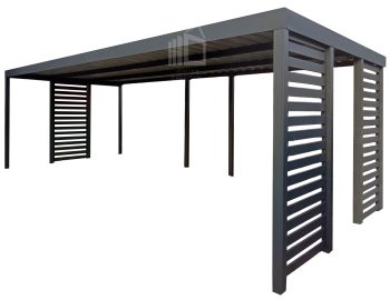 CarPort PREMIUM - Kocsibeálló 7x3 - antracit - beépített ID1158