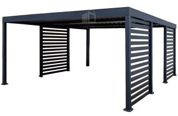 CarPort PREMIUM - Kocsibeálló 5x5 - antracit - beépített ID1157