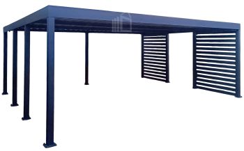 CarPort PREMIUM - Kocsibeálló 6x5 - antracit - beépített ID1153