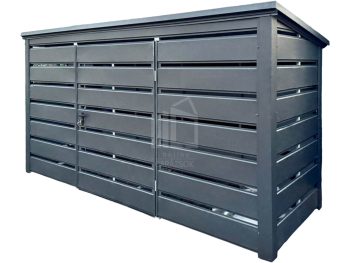 Kukatároló - fészer 3x1m - antracit - tető hátra lejtő ID1139