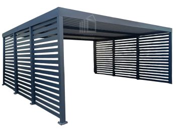 CarPort PREMIUM - Kocsibeálló 6x6 - antracyt - beépített ID1034