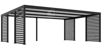 CarPort PREMIUM - Kocsibeálló 7x5 - antracyt - beépített ID1028