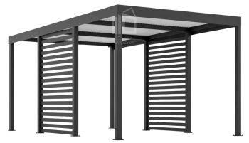 CarPort PREMIUM - Kocsibeálló 3x5 - Antracyt - beépített ID956