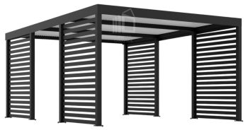 CarPort PREMIUM - Kocsibeálló 4x5 - Antracyt - beépített ID957