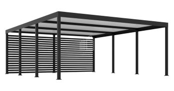 CarPort PREMIUM - Kocsibeálló 6x5,5 - Antracyt - beépített ID954