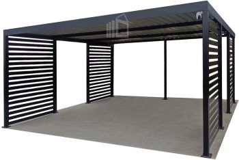 CarPort PREMIUM - Kocsibeálló 5x5 - Antracyt - beépített ID945