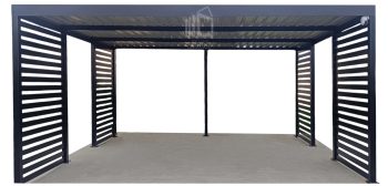 CarPort PREMIUM - Kocsibeálló 5x5 - Antracyt - beépített ID943