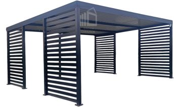 CarPort PREMIUM - Kocsibeálló 6x6 - Antracyt - beépített ID946
