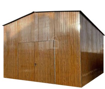 Csarnok - lemezgarázs 6x6m - Kétszárnyú Kapu - 2x bukóablak - fahatású - nyeregtető ID938