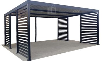 CarPort PREMIUM - Kocsibeálló 6x6 Antracyt - beépített ID940