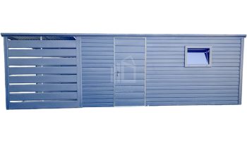 Kerti Fészer 4,5x2,5m + oldaltető 2m - ajtó - ablak - antracit - tető hátra lejtő ID803