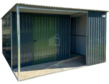 Kerti Fészer 2,5x4m + oldaltető 1,5m - ajtó - antracit - hátra lejtő ID784