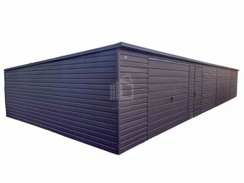 Lemezgarázs 15m x 6m - Billenőkapu - ajtó - antracit - tető hátra lejtő ID202