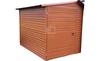 Kerti Fészer 2m x 3m - ajtó - aranytölgy - fahatású - tető oldalra lejtő ID410